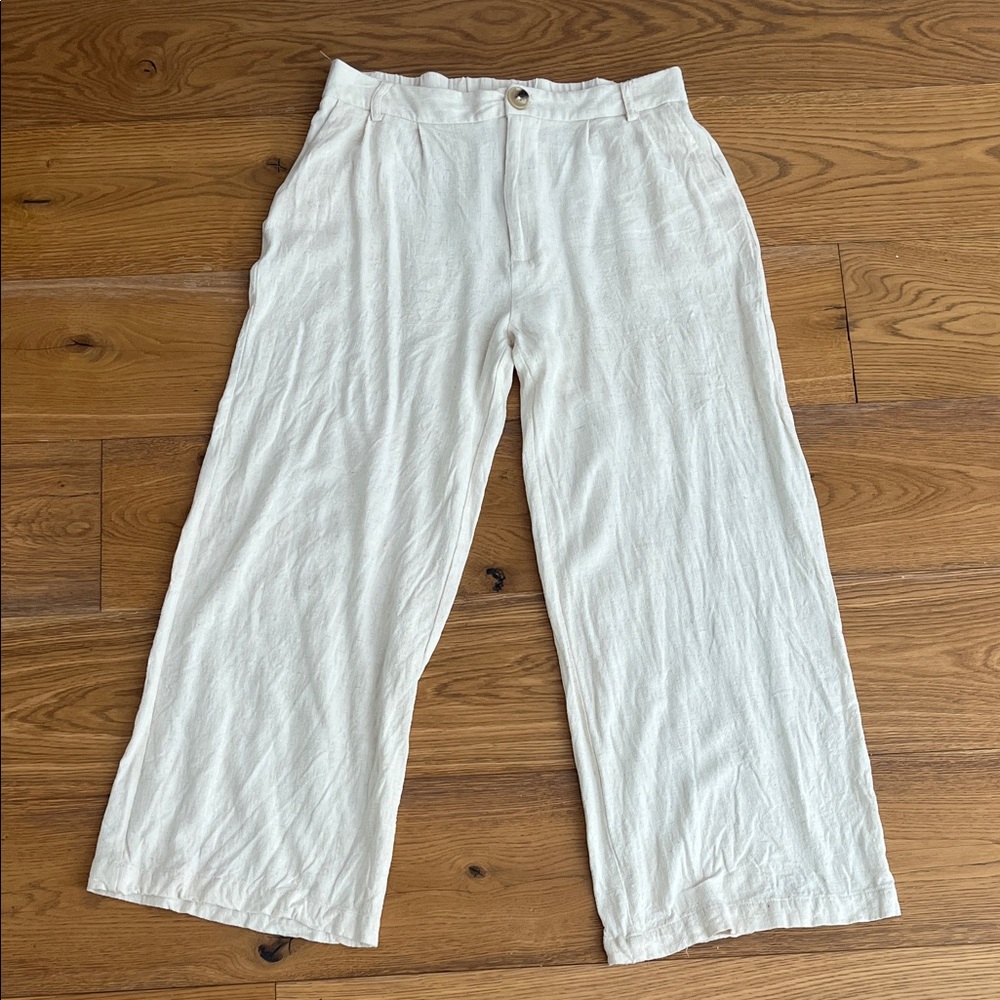 Wideleg linen pants